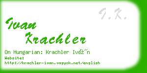 ivan krachler business card